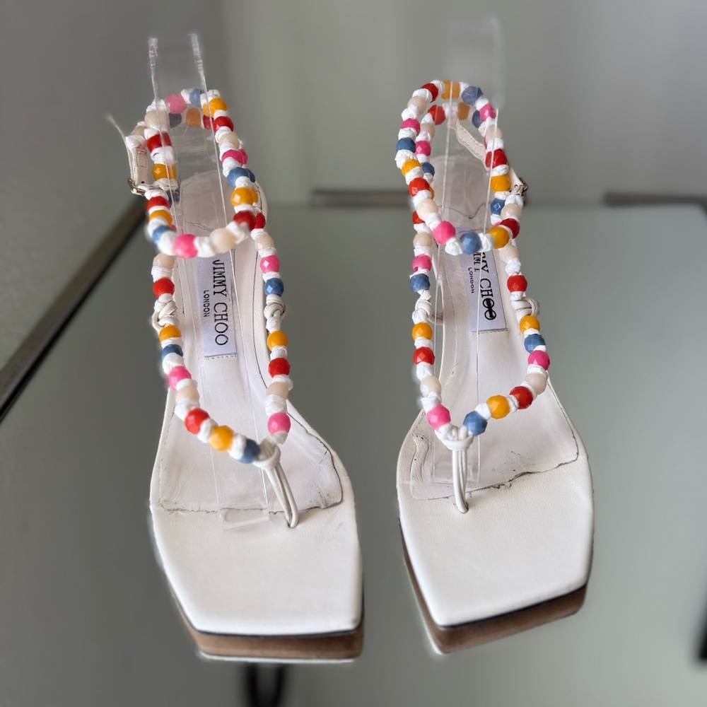 JIMMY CHOO Amiral 90 embellished leather sandals $1,175 39 - Picture 12 of 16
